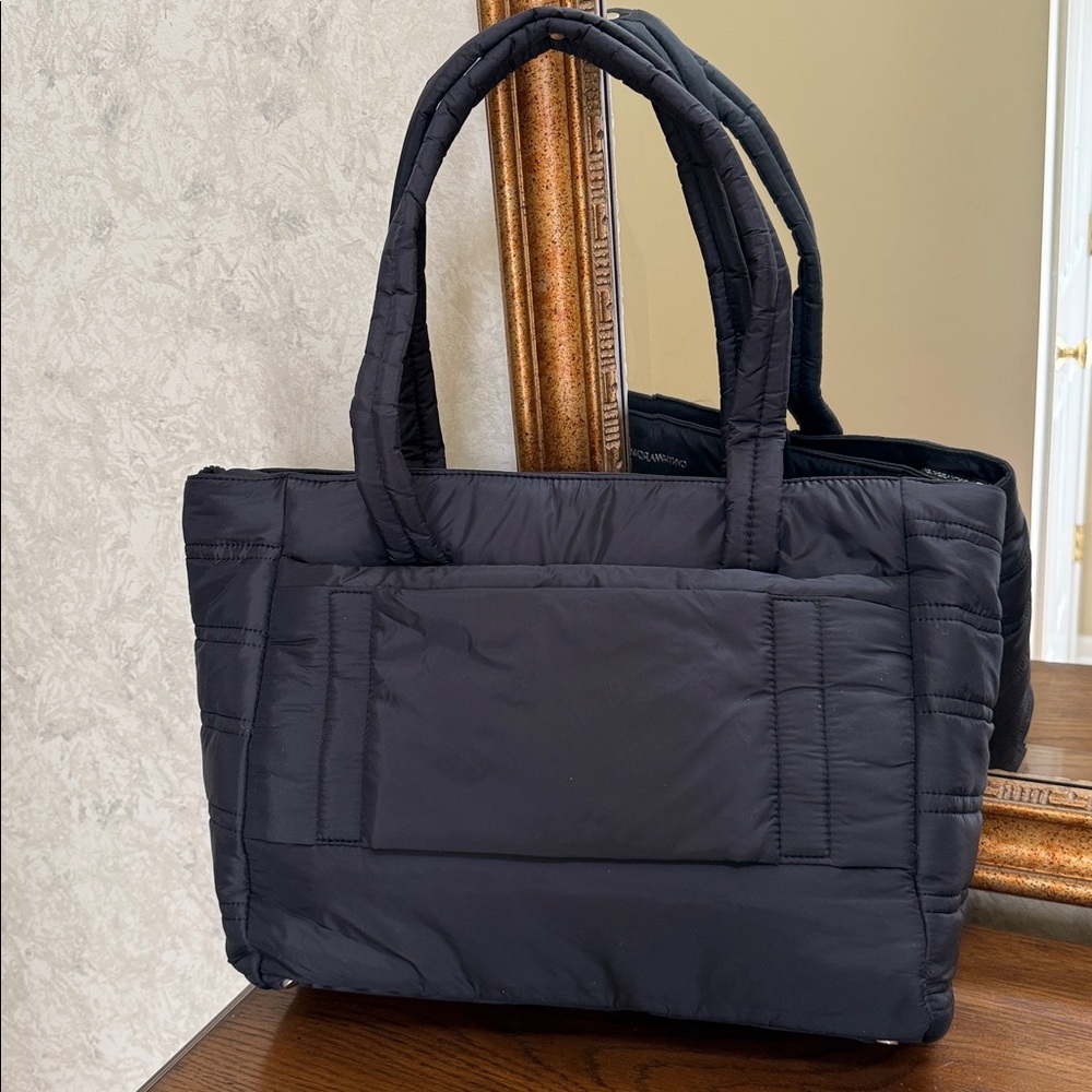 Cynthia Rowley Black Quilted Puffer Nylon Tote w/Padded Handles. Fits 14” laptop - Picture 3 of 16